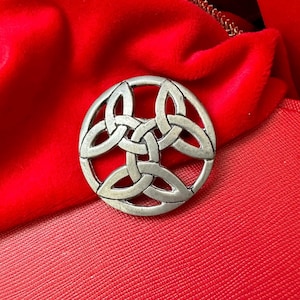 vintage st Justin Celtic knot pewter brooch made in Cornwall
