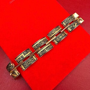 Bracelet vintage pour femmes à maillons damasquinés espagnols