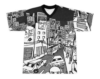 Camiseta de fútbol unisex Marsan Design (Chaos City) (AOP)