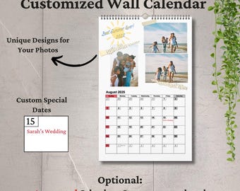 Custom Photo Wall Calendar - Personalized with Your Photos & Special Dates - Unique Themes for Each Month | Automated- Starts Any Month