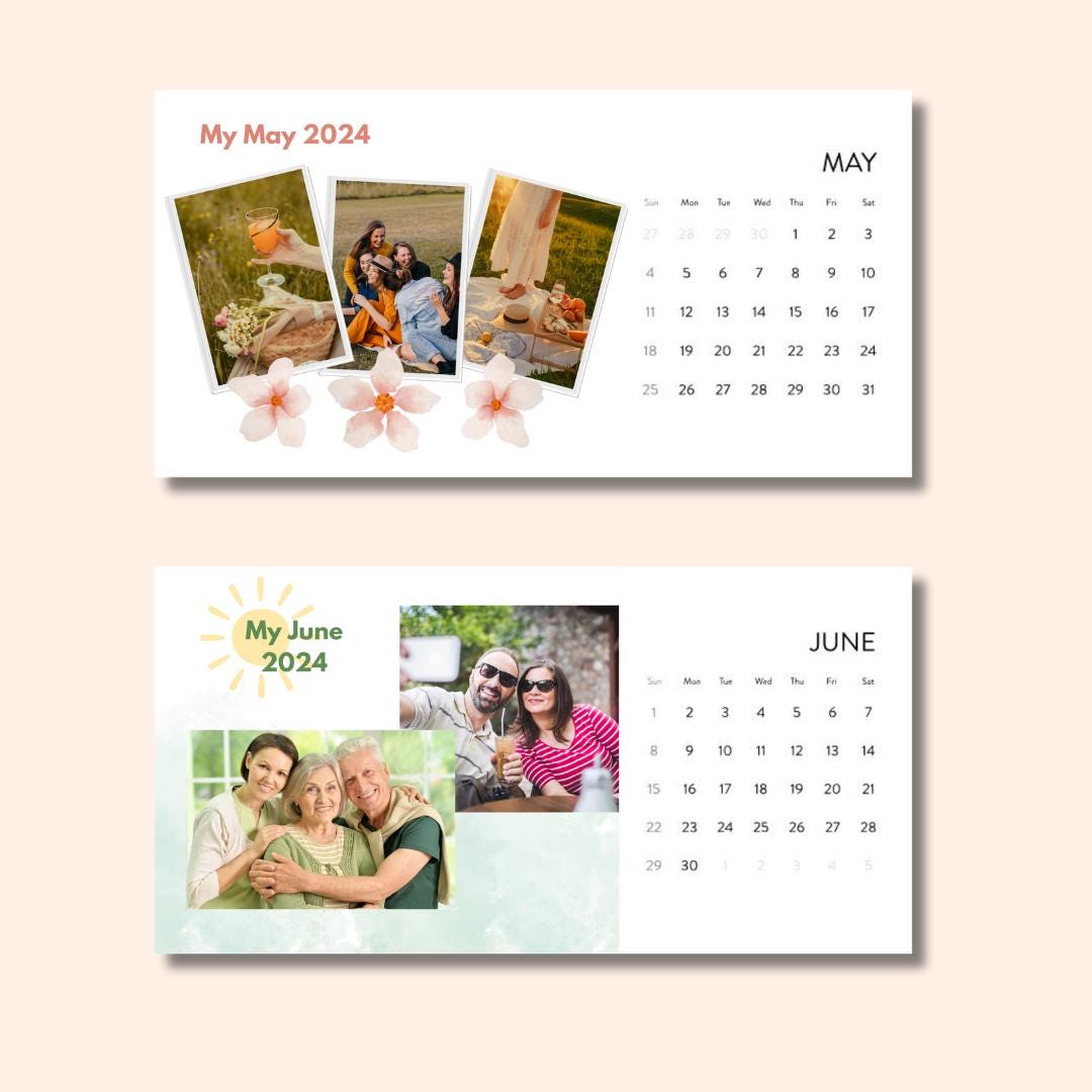 Personalized Desktop Calendar 2025, Put Your Memories of 2024 - You Can ...