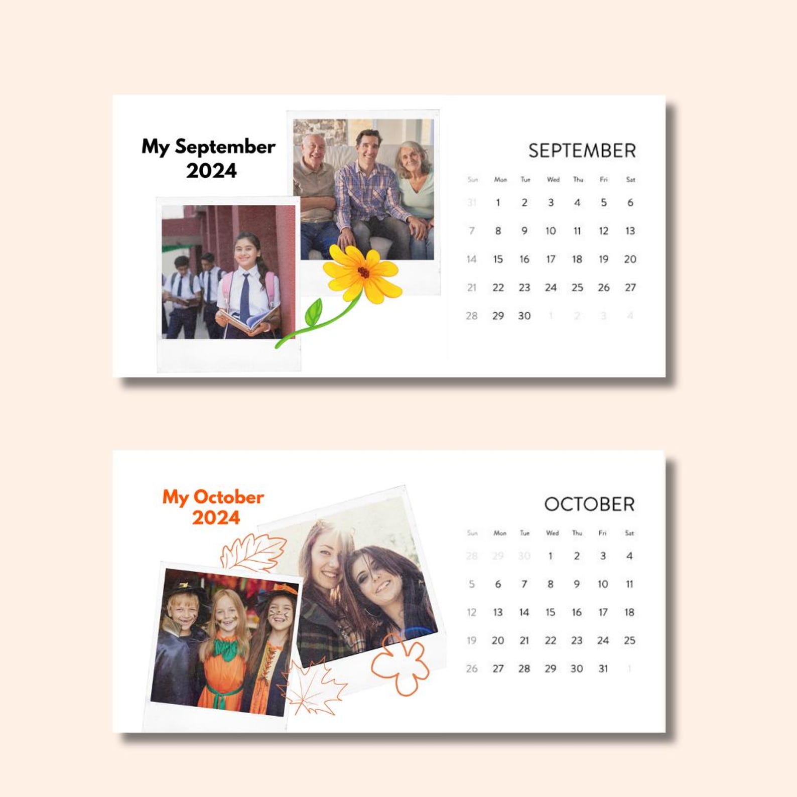 Personalized Desktop Calendar 2025, Put Your Memories of 2024 You Can ...