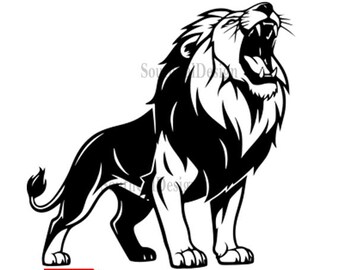 Lion SVG: Digital Download, Nature Illustration