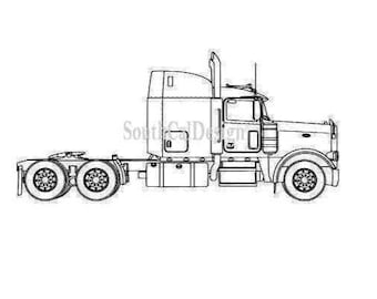 Semi Truck SVG Design: Freight Truck Artwork (PNG, PDF)
