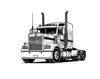 Classic Kenworth Semitruck SVG, PNG, PDF (Digital Files)