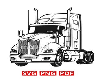 Kenworth Semi Truck SVG, PNG, PDF