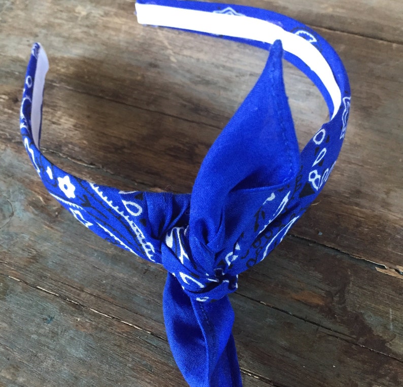 ROYAL BLUE Bandana Knot Tied Head Wrap Rock Fashion Headband Etsy