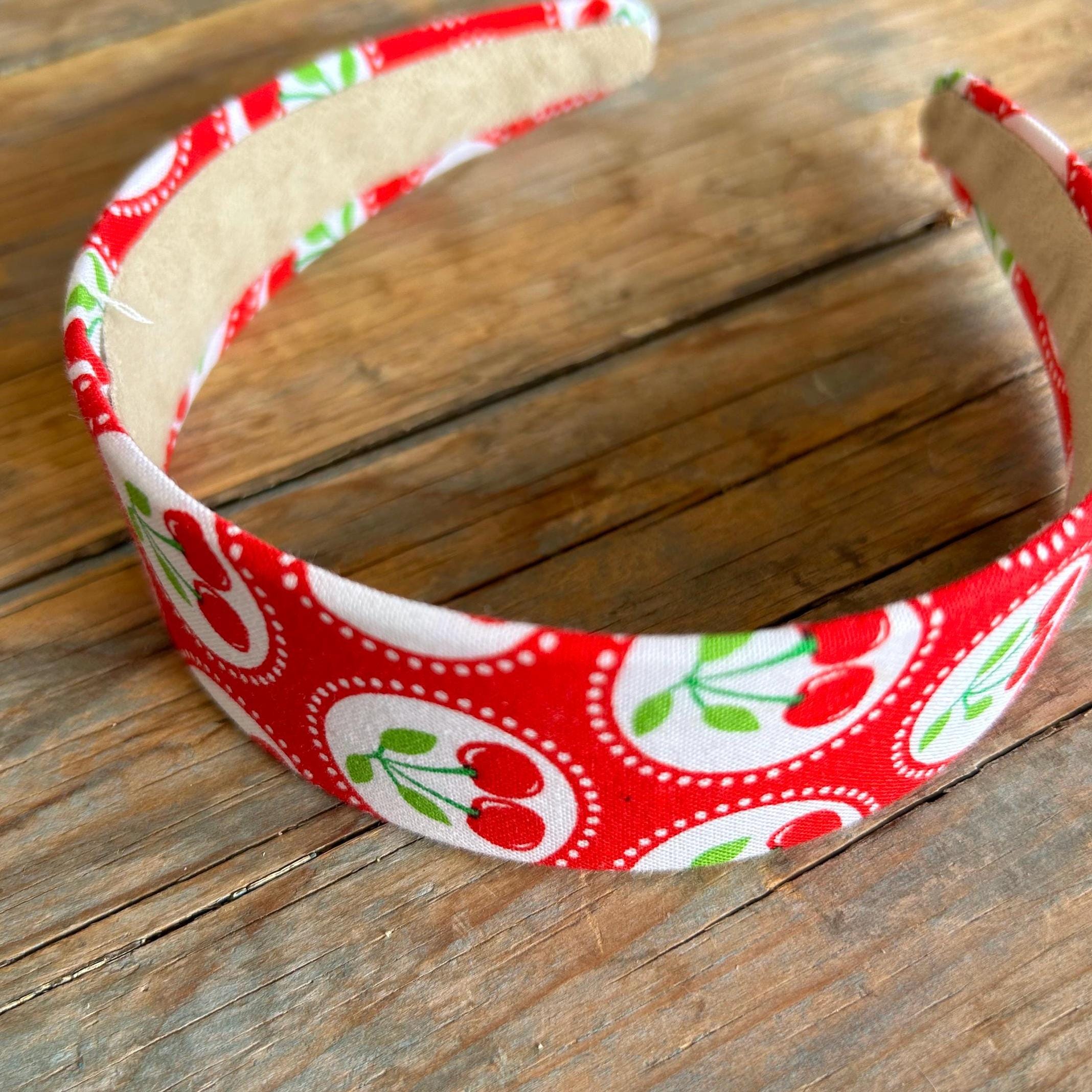 CHANEL Ribbon Red and White Cherry-Print Headband Cherry Dreams Hair Bow | Cherry Print Girls Hair Accessory  main image 2