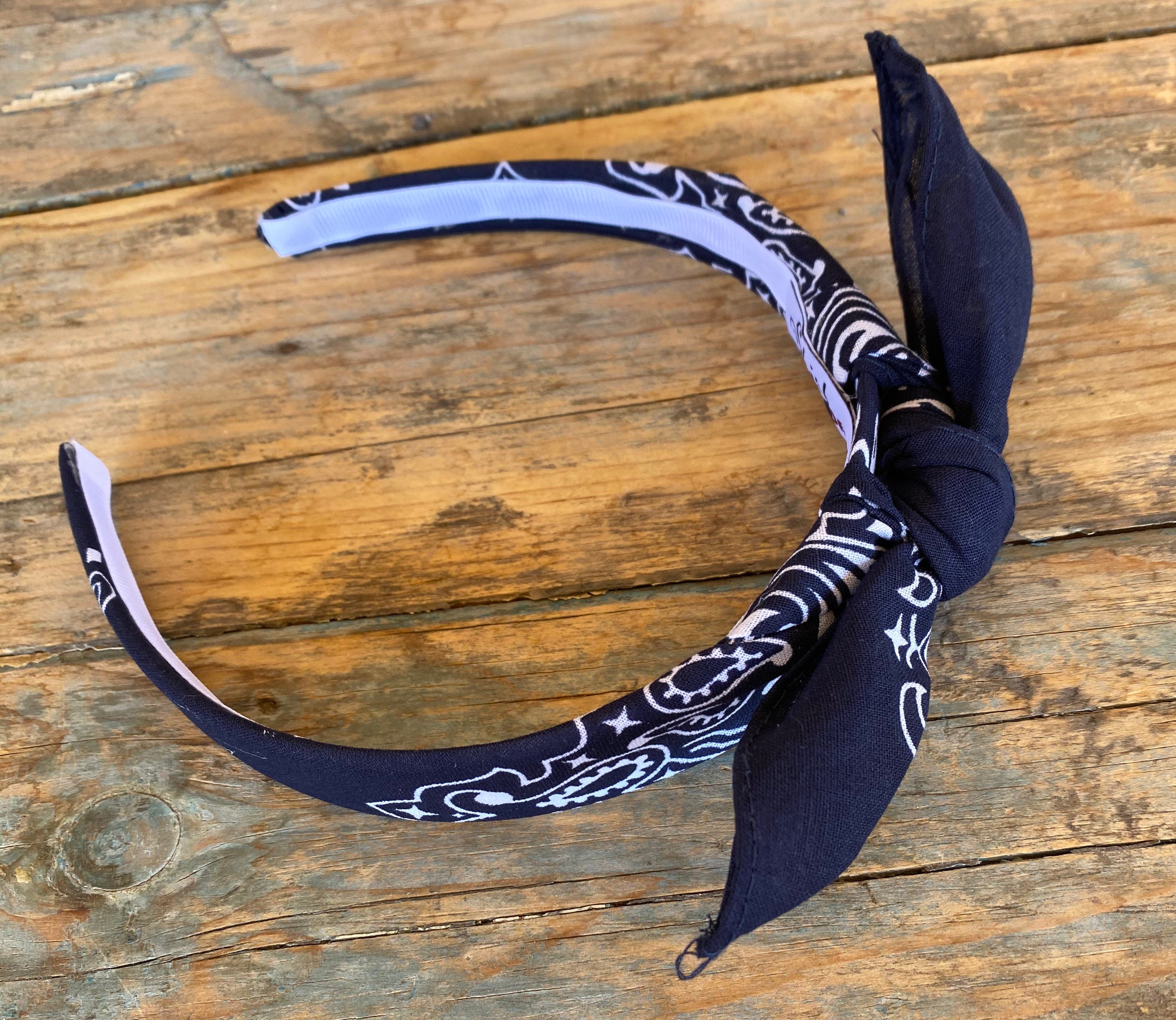 NAVY BLUE Bandana Knot Tie Headband Bandanna Head Wrap Rock Etsy