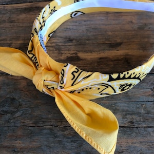SUNSHINE YELLOW Bandana Knot Tie Headband Bandanna HeadWrap Rock Fashion Headband