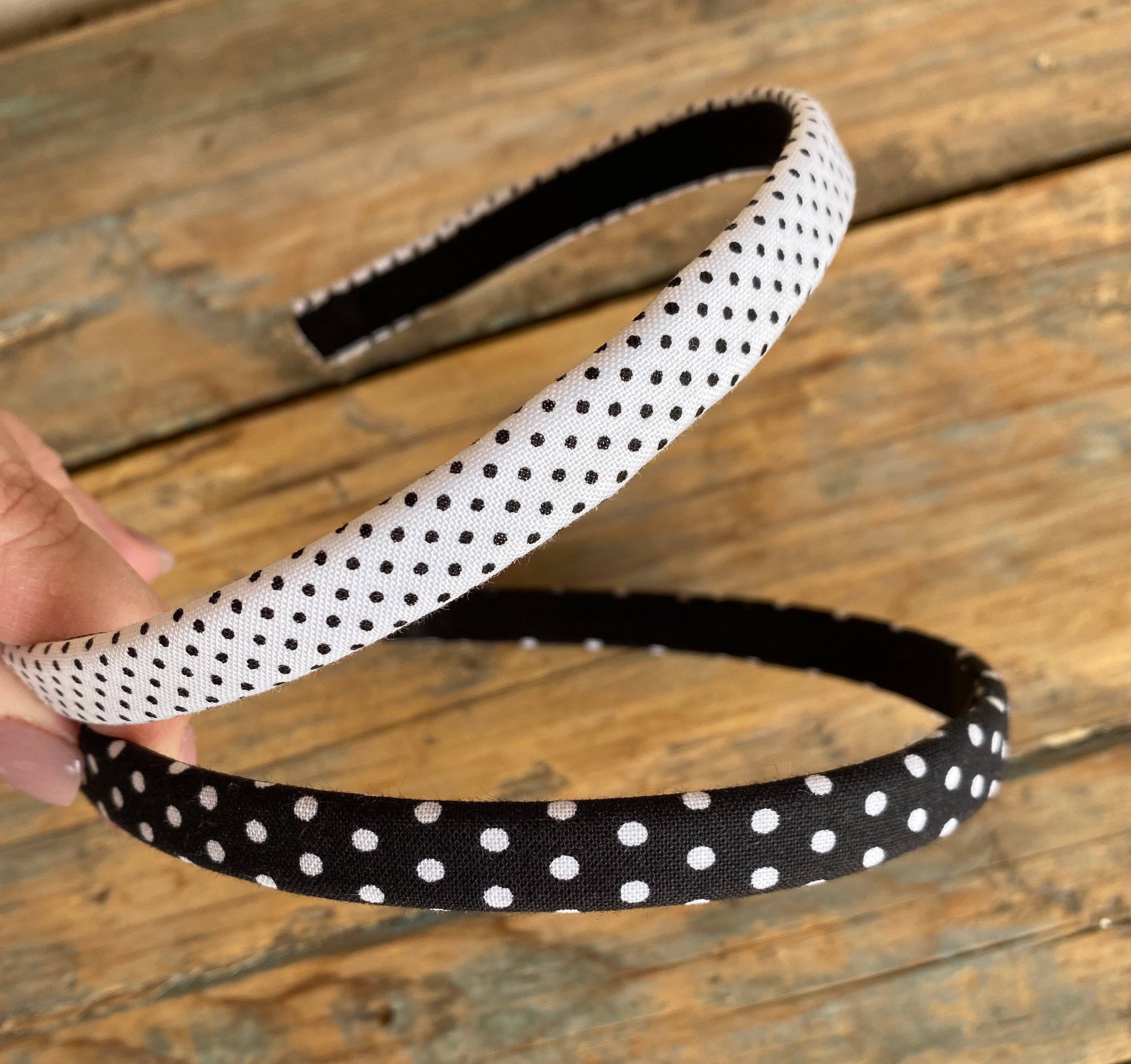 Polka Dot & Woven Headband Set - Navy, Black & Gold Abel and Lula Girls Navy Flocked Tulle Dot Headband  main image 4