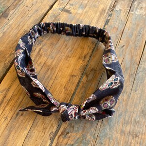 Mini Sugar Skull Tie Knot Elastic Head Wrap Headband Bandana Hairband Women&#39;s Fashion