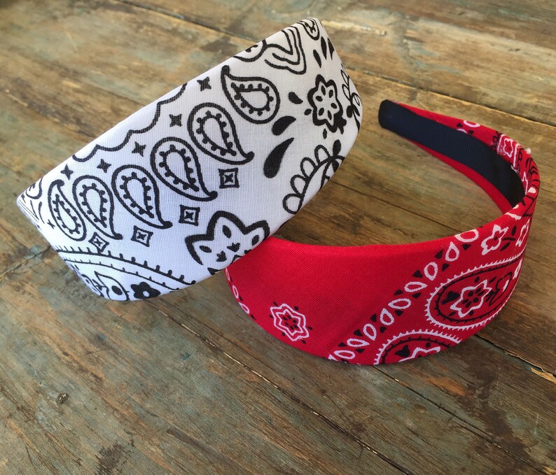 Bandana Headband Hair Band Headwrap Bandanna Print Etsy