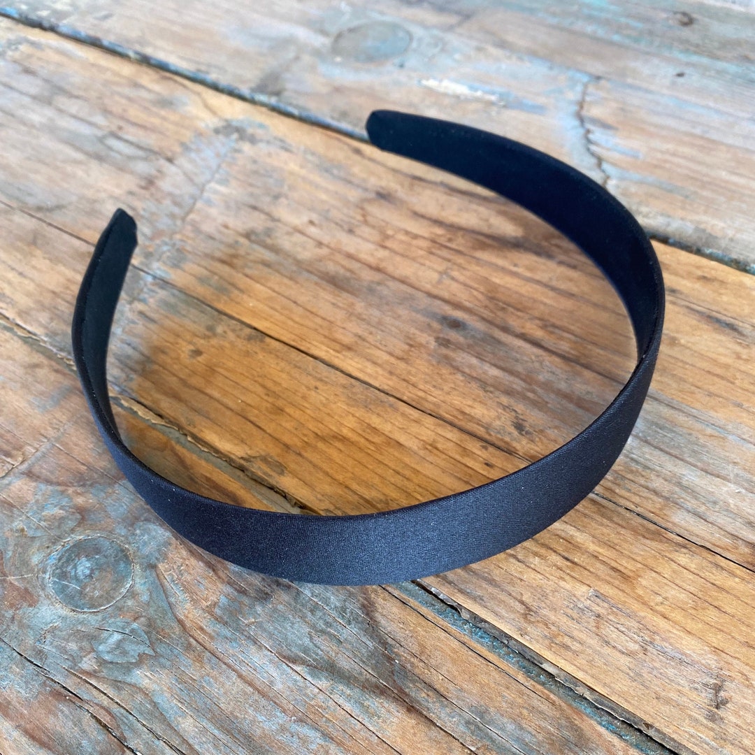 5 Quantity 1 Inch 25mm BLACK Satin DIY Headband Blanks, Headband Form