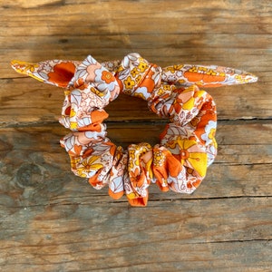 Hippy Flower Scrunchies, Tied Scrunchie,  Hair Tie,  Women&#39;s Hair Accessories, Summer Floral Scrunchies