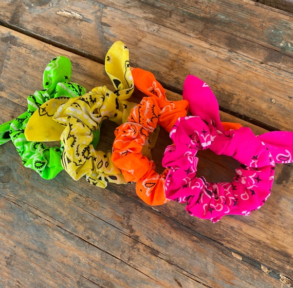 Bright Neon Hair Scrunchies Hair Bands for Women Bow Knot Bunny Ear Elastic Ties Bright Neon Hair Scrunchies Hair Bands for Women Bow Knot Bunny Ear Elastic Ties