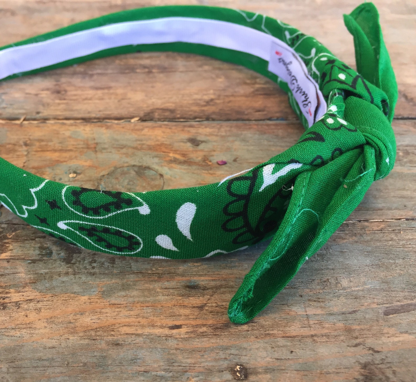 KELLY GREEN Bandana Knot Headband Tie Hairband Head Wrap Etsy