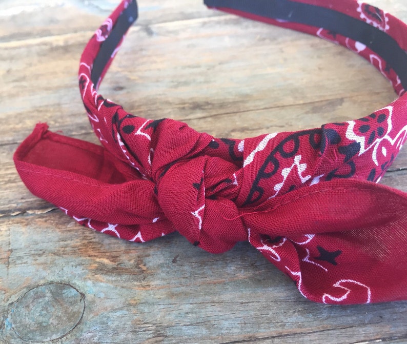MAROON Bandana Knot Tie Headband Bandanna Head Wrap Rock Etsy