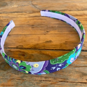 Blue Floral Headband: Cotton Flower Hairband