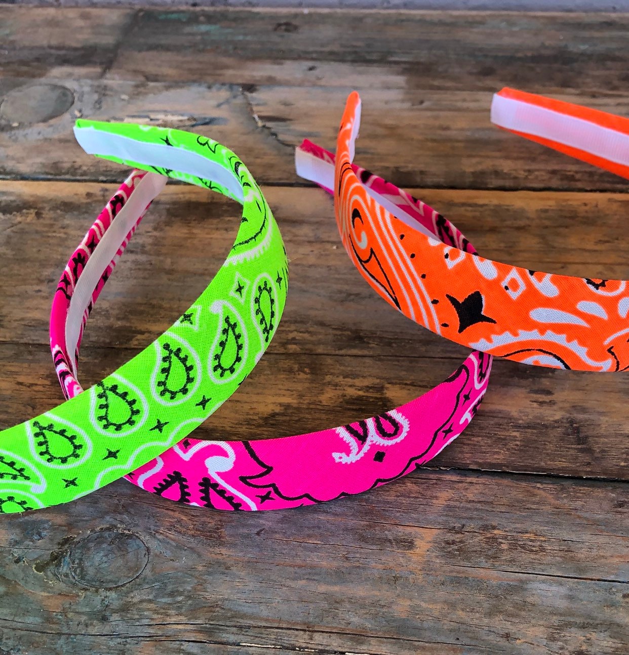 Neon Bandana Headband Hairband Etsy