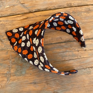 GLOW Halloween Pumpkin Triangle Head Scarf Headband, Spider Web Head Scarf, Halloween Bandana Headband, Girly Skull Headband, Halloween
