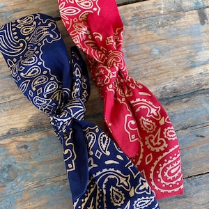 METALLIC GOLD Bandana Paisley Elastic Headwrap Headband Bandanna Headwrap Hair Band Women Girls