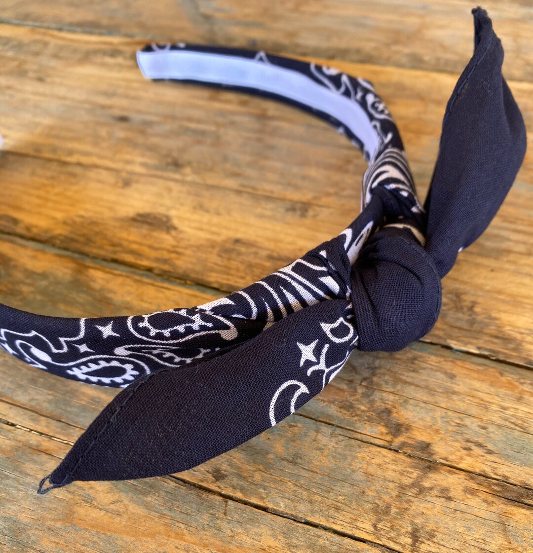 NAVY BLUE Bandana Knot Tie Headband Tied Bandana Head Wrap - Etsy