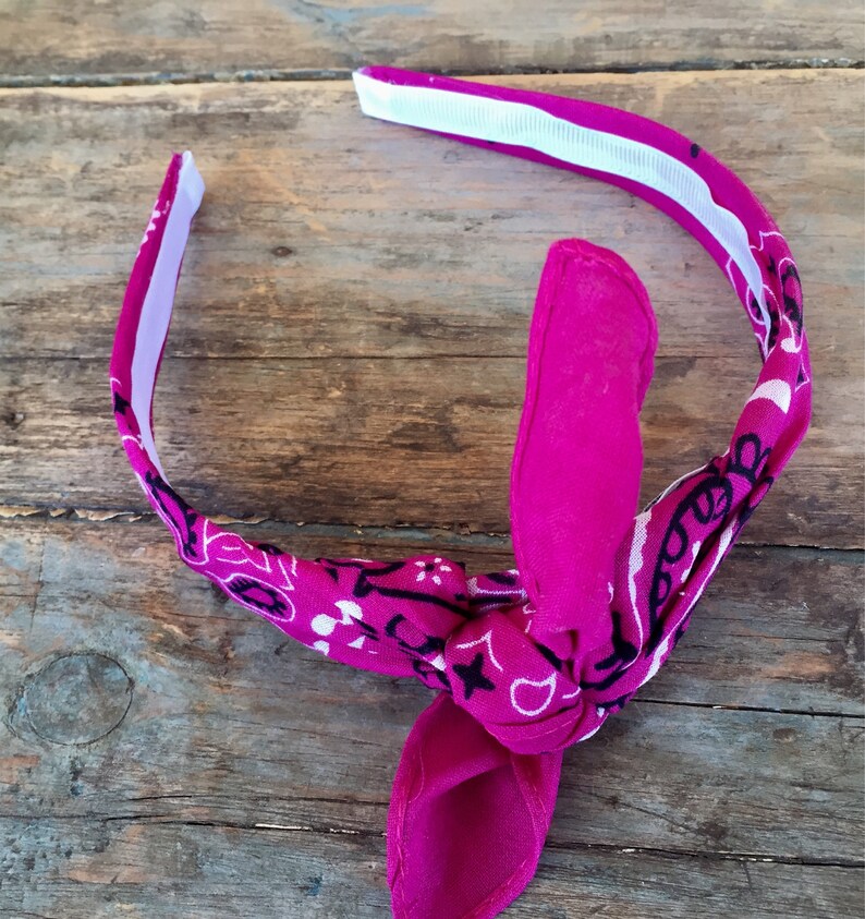 MAGENTA Bandana Knot Tie Headband Bandanna Head Wrap Rock Etsy