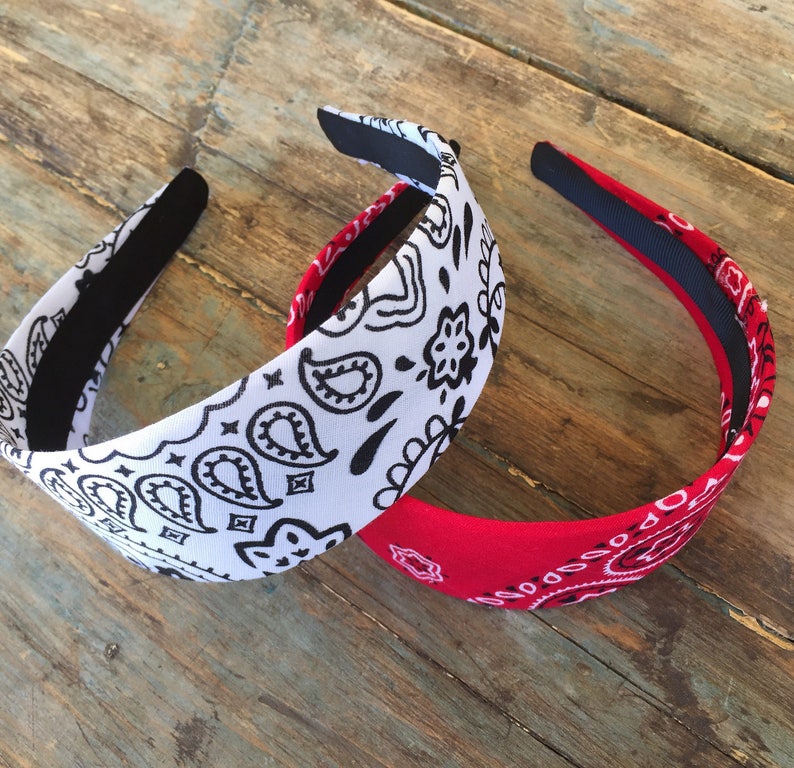 Bandana Headband Hair Band Headwrap Bandanna Print Etsy