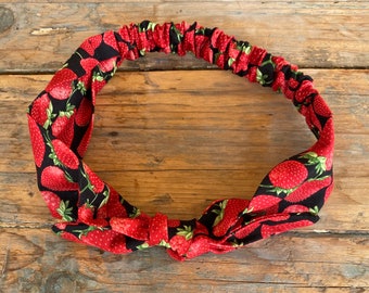 Strawberry Head Wrap: Cotton Pin Up Hairband