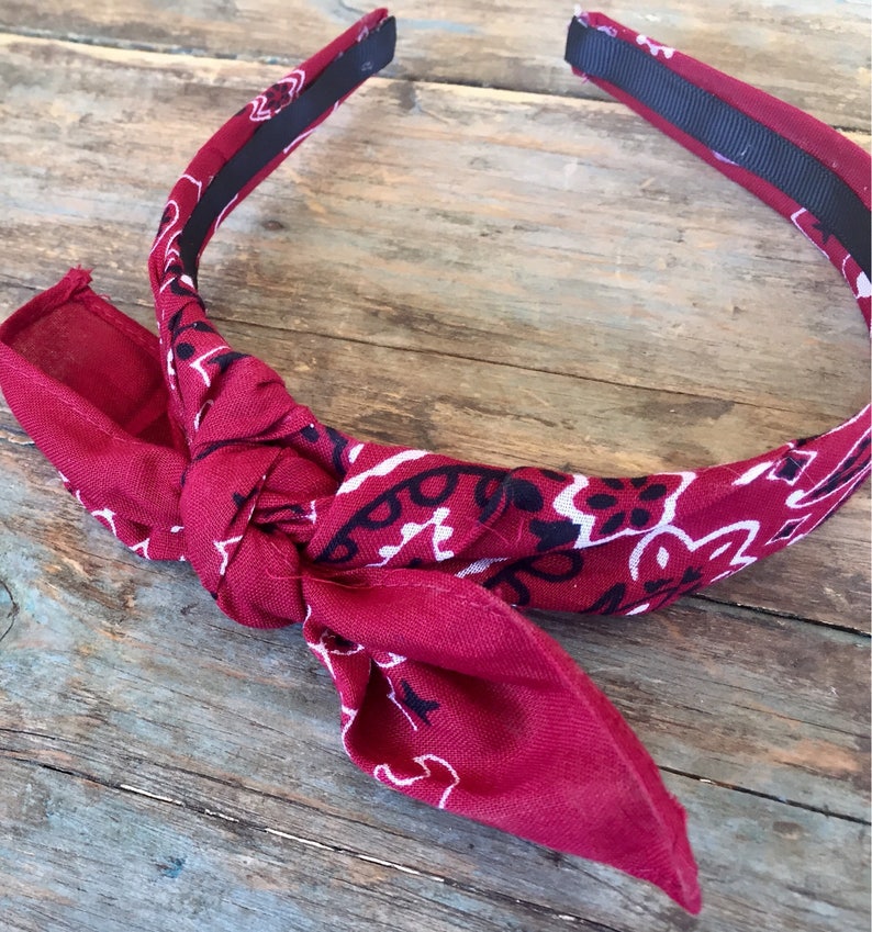 MAROON Bandana Knot Tie Headband Bandanna Head Wrap Rock Etsy