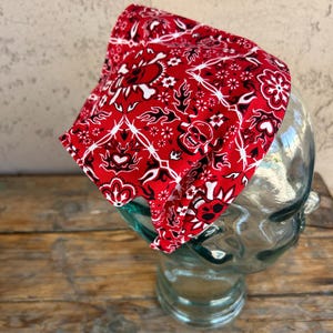 Skull Barbed Wire Headband: Red Biker Bandana Scarf