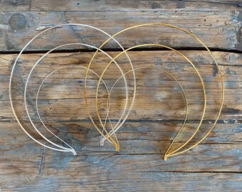 Gold or Silver-DOUBLE Halo Crown Blank, Tall Crown Blank, DIY Halo Style Crown, Double Row Crown, DIY Wedding Crown, Goddess Headdress