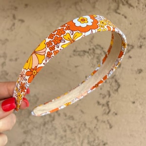 1970’s Vintage Wide Floral Headband, Deadstock, Garden Party French Headband 1970 main image 4