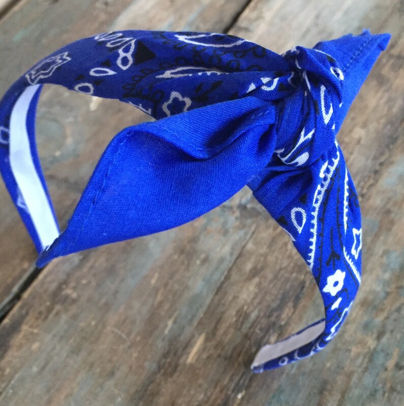 ROYAL BLUE Bandana Knot Tied Head Wrap Rock Fashion Headband Etsy