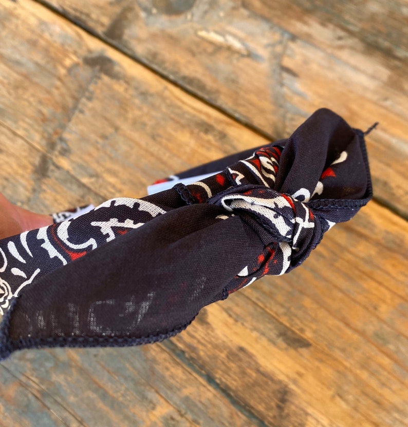 RED NAVY WHITE Bandana Knot Headband Tie Headband Bandanna - Etsy