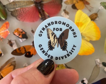 Gynandromorphs for Gender Diversity 1.75"x1.75" Sticker