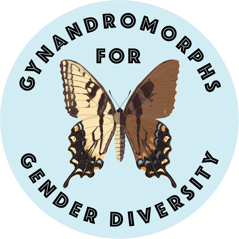 Gynandromorphs for Gender Diversity 3x3 Sticker image 3