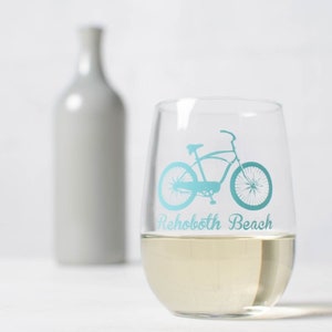 Customized Bicycle Stemless Wine Glasses- SET of 6