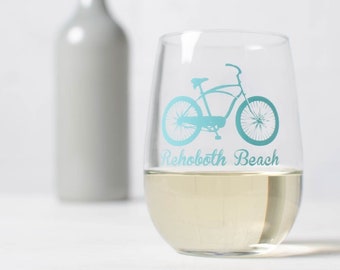 Customized Bicycle Stemless Wine Glasses- SET of 6