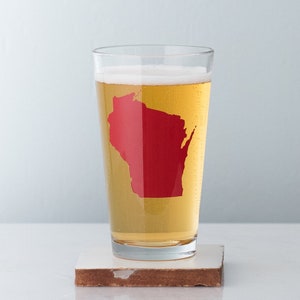 Wisconsin Pint Glass SET of 2 image 1