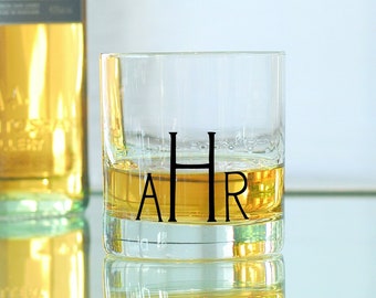 Monogram Old Fashioned Glassware Set - Fine Text I, set of 6