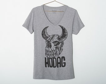 Women's Hodag Skull Tri-Blend V-Neck Tee