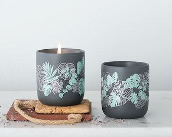 Monstera Wrap Candle, Beach House, Soy Wax