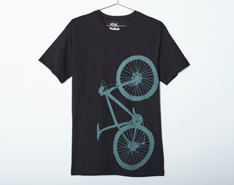 Men's Mountain Bike Tee, Black Organic Cotton