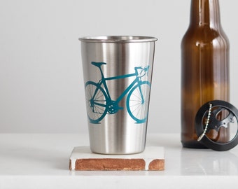 Bicycle Stainless Steel Metal Tumbler Drinkware, set of 2