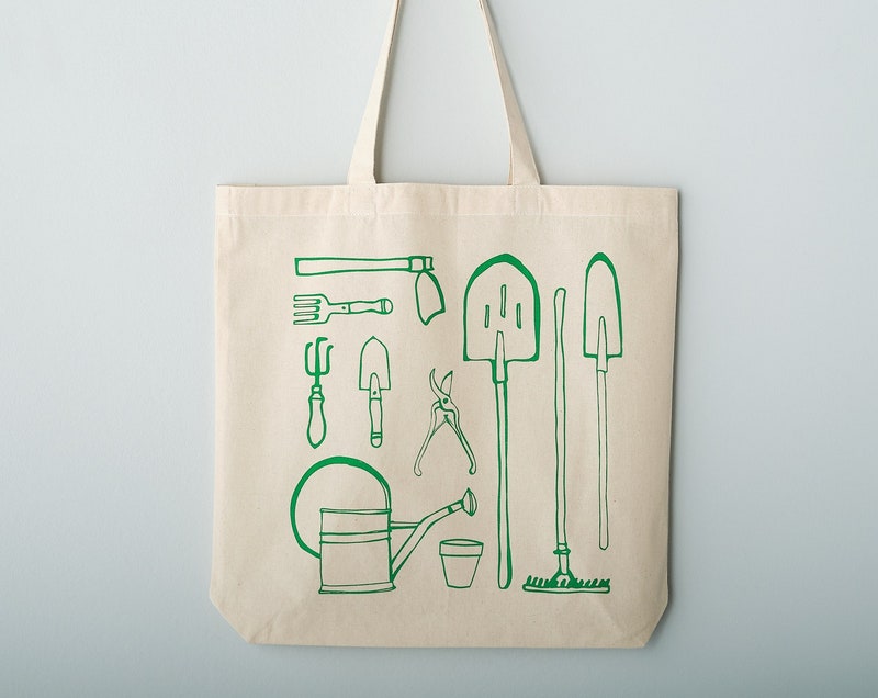 Garden Tools Eco Tote Bag - Recycled Cotton