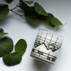 Geometric Mountain Candle In Reusable Rocks Glass