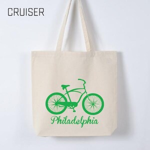Custom Location Bicycle totes, crosier bike, fixed gear, mountain bike, road bike, wheelie bike