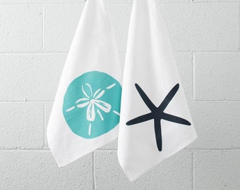 Beach House Cafe Towel, Starfish and Sand Dollar